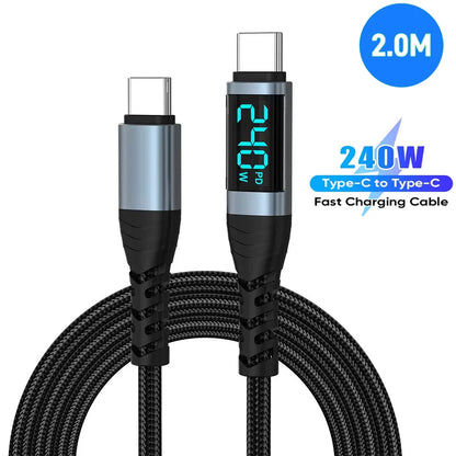 Digital Display 5A Fast Charging Charger USB-C Suitable Cable
