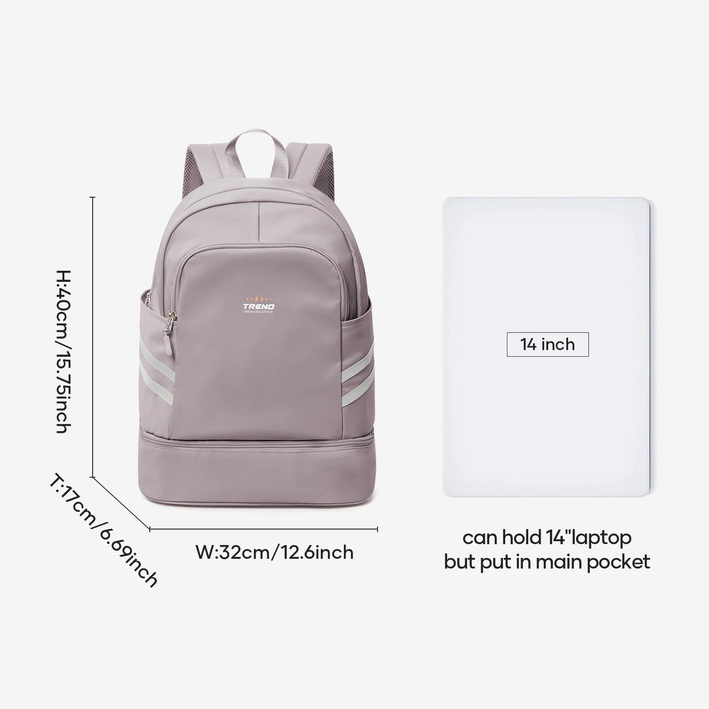 Lightweight Water Resistant Nylon Sport Backpack