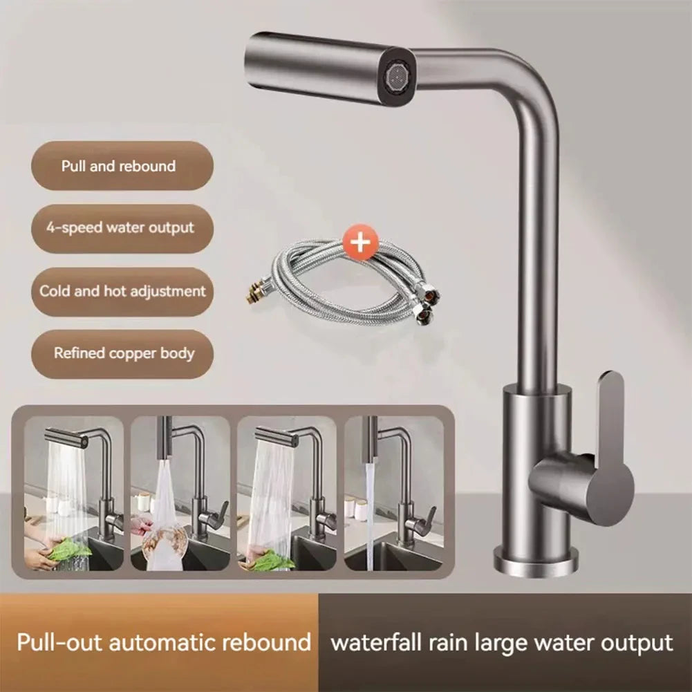 4-Spray Modes Kitchen Stainless Steel Faucet