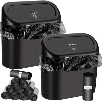 Mini 3Pcs Car Trash Can With Lid Contains