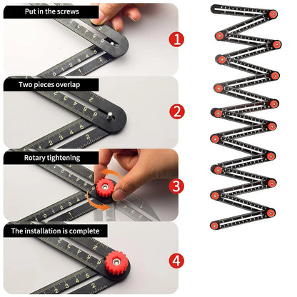 Adjustable Angle Template Ruler