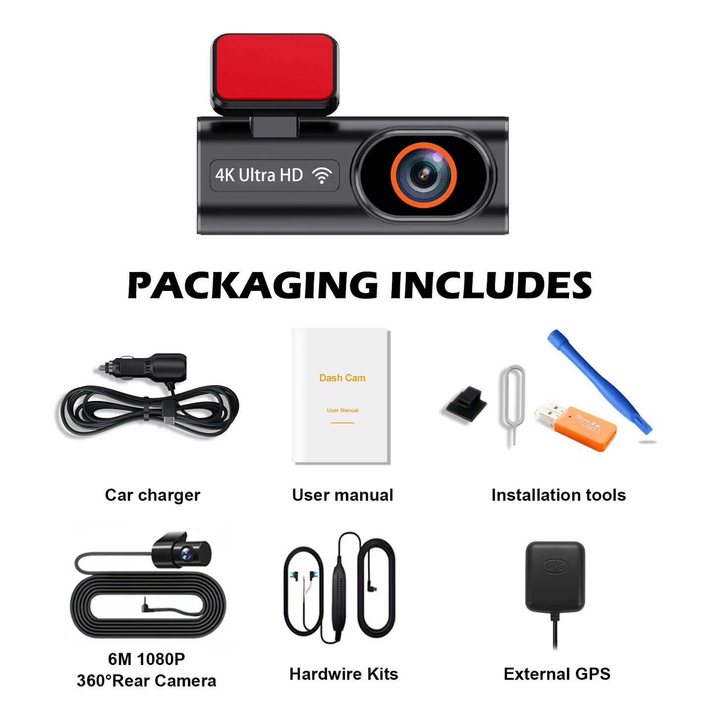 Mini Ultra HD 4K Car Front Dash Cam