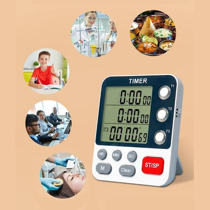 Three-Channel Digital Kitchen Timer