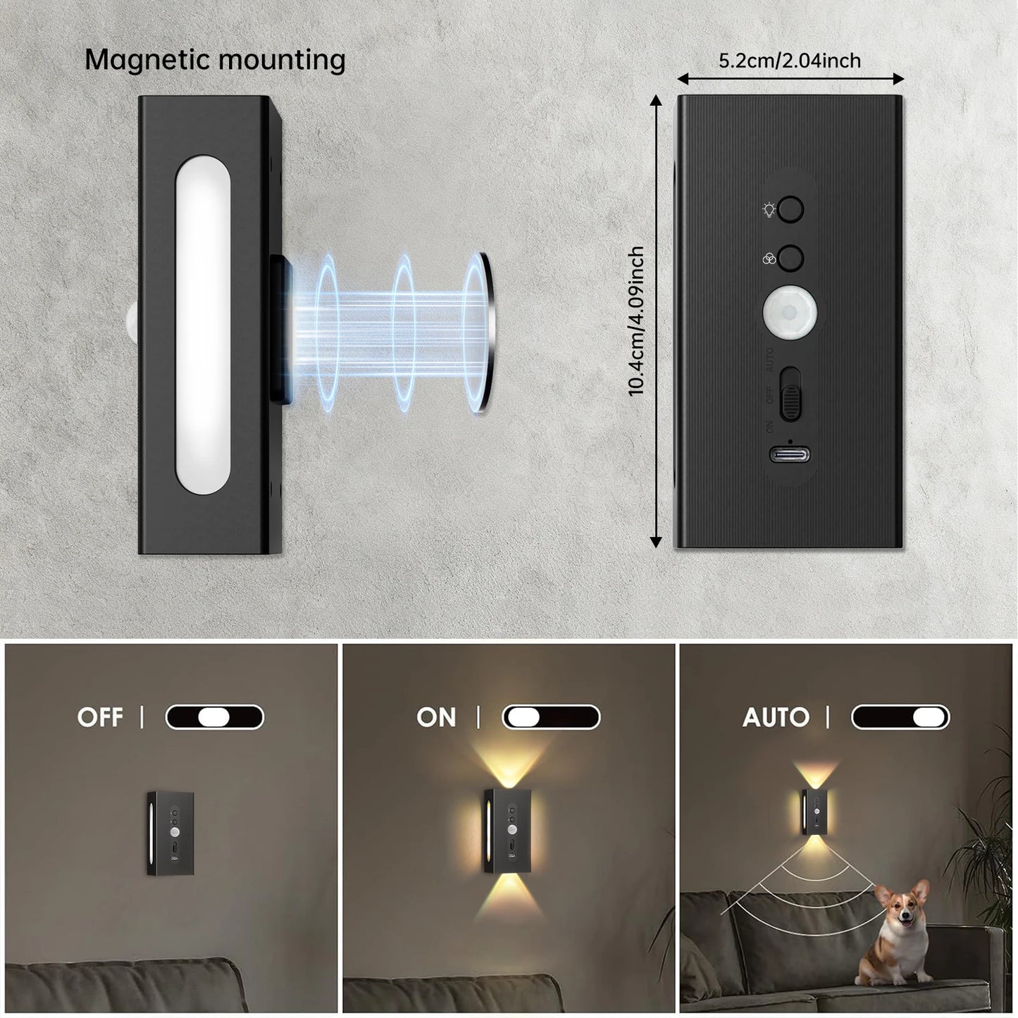 Smart Motion Sensor Magnetic Wall Lamp Light