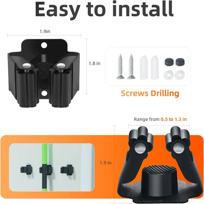 Wall-Mounted Broom and Mop Holders