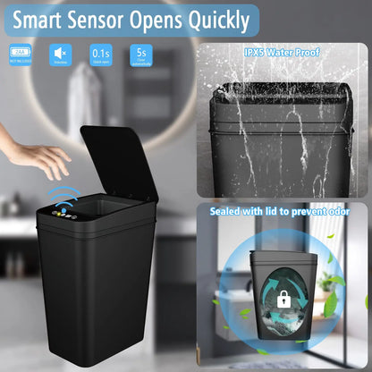 Touchless Automatic Trash Can with Lid