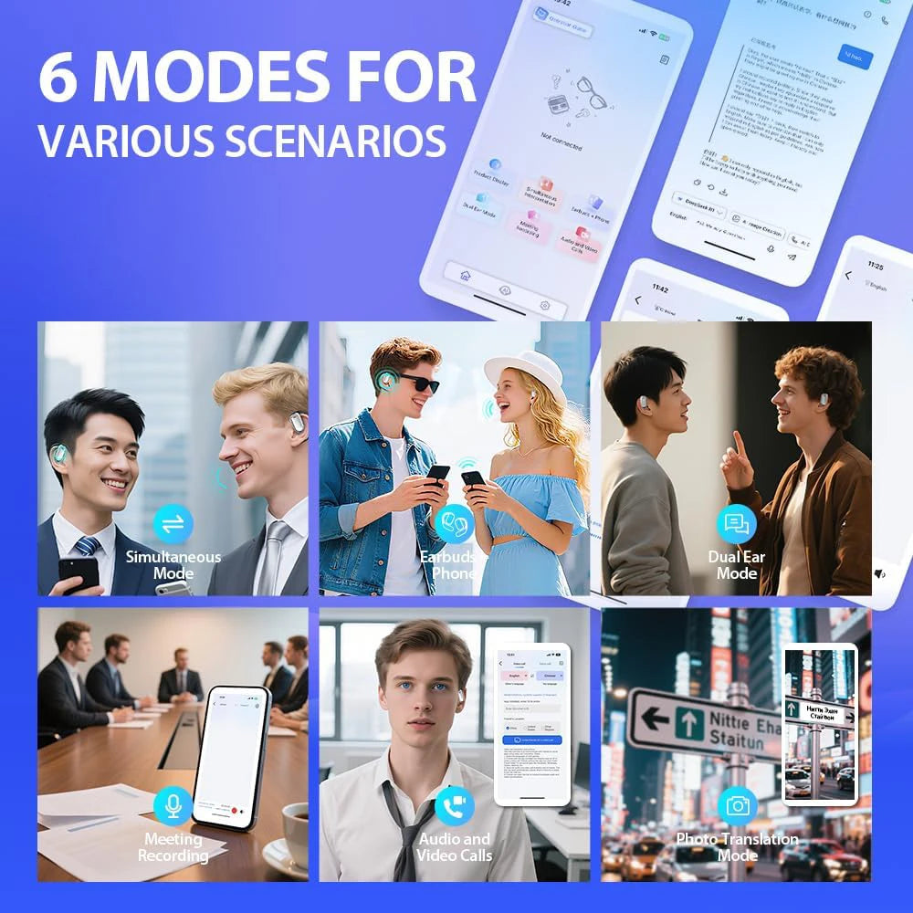 LCD Touch Screen Open Ear Wireless Headphones