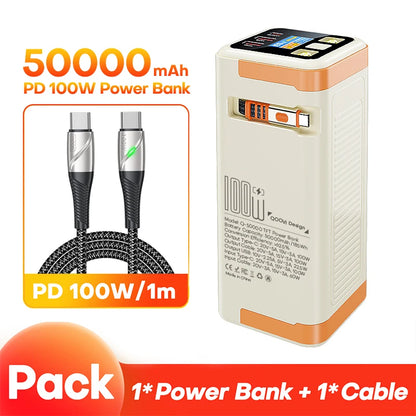 100W Fast Charging Portable 50000mAh Power Bank