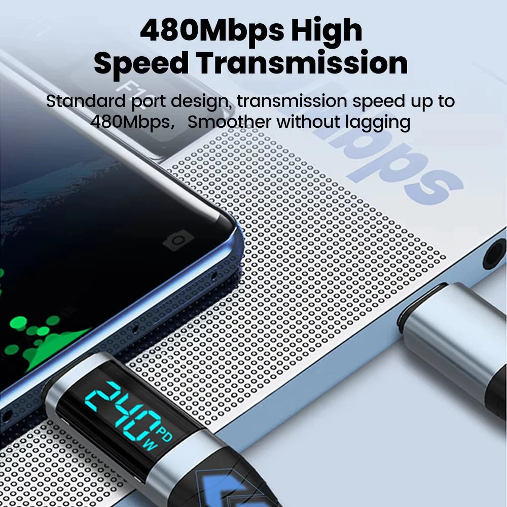 Digital Display 5A Fast Charging Charger USB-C Suitable Cable