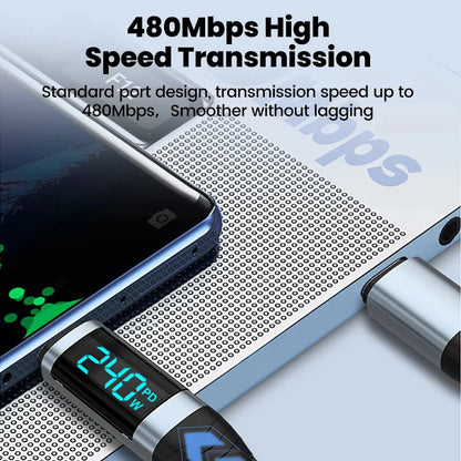 Digital Display 5A Fast Charging Charger USB-C Suitable Cable