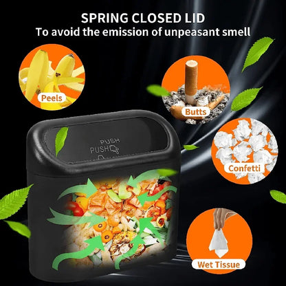 Mini 3Pcs Car Trash Can With Lid Contains