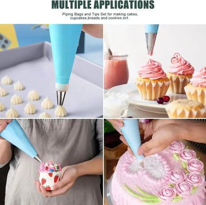 Reusable Piping Bag and Nozzle Set
