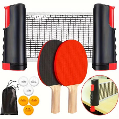 Portable Table Tennis Set with Retractable Net