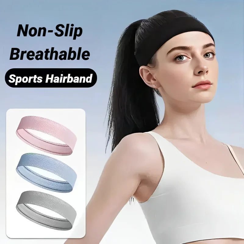 Sports Elastic Headband With Sweat Absorption