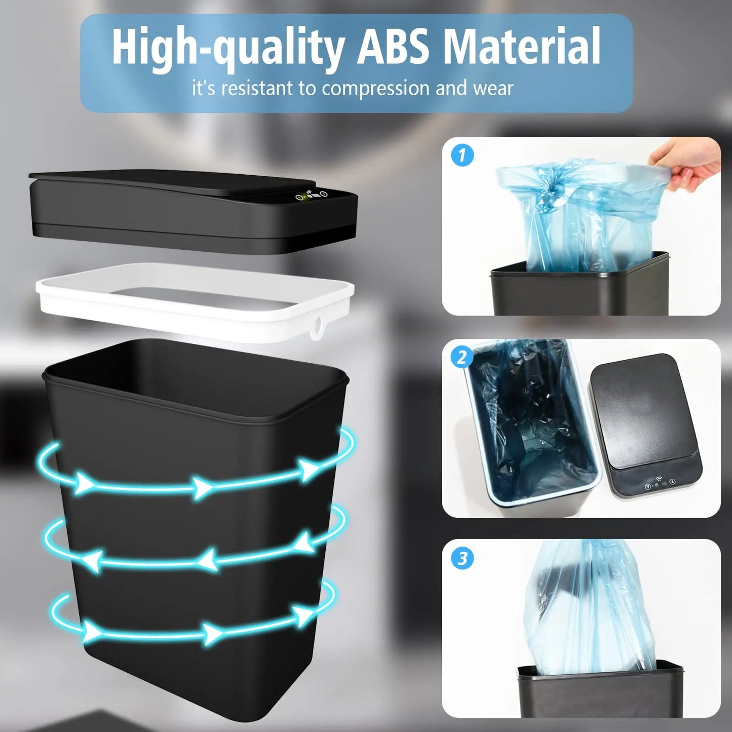 Touchless Automatic Trash Can with Lid