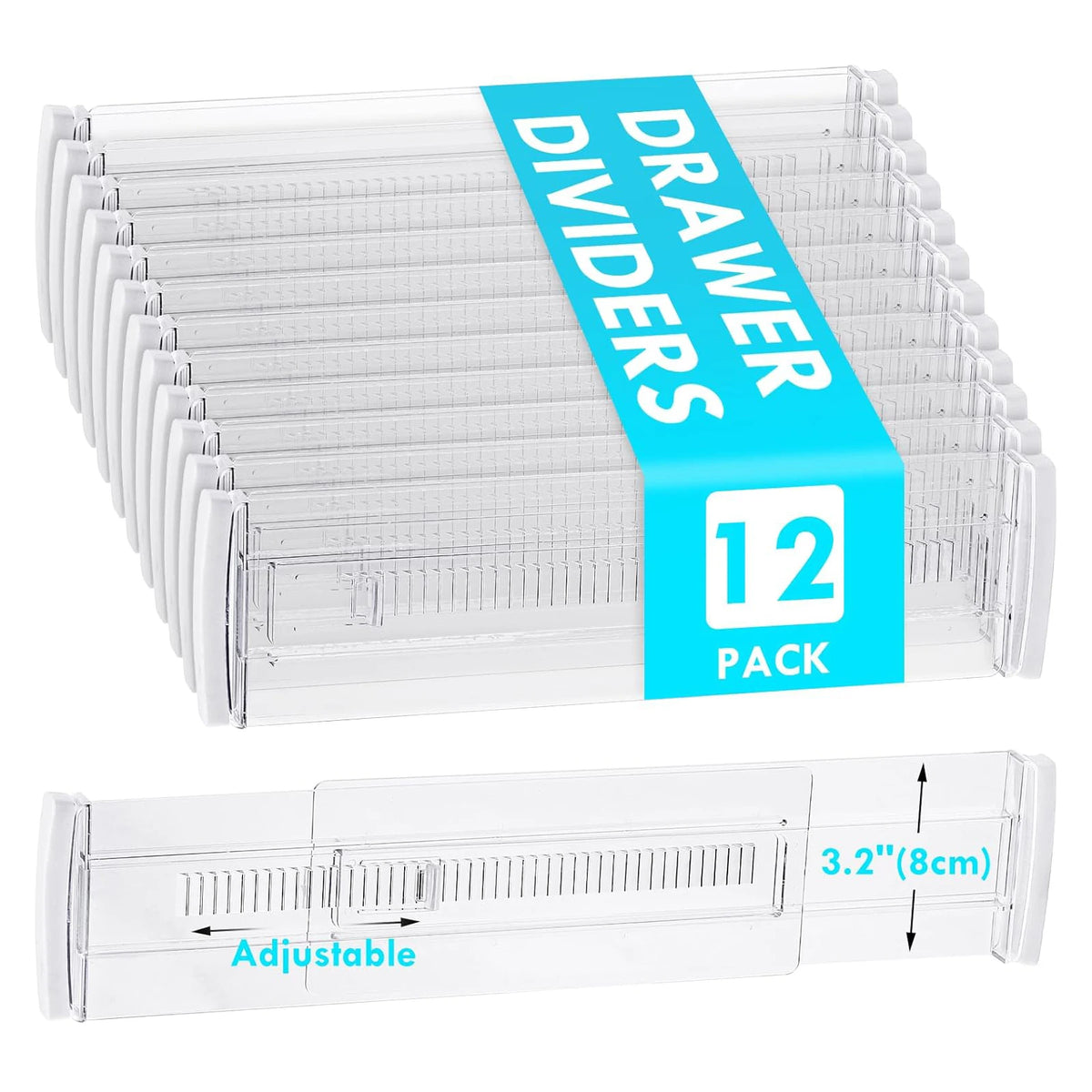 Clear Adjustable Drawer Dividers