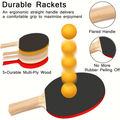 Portable Table Tennis Set with Retractable Net