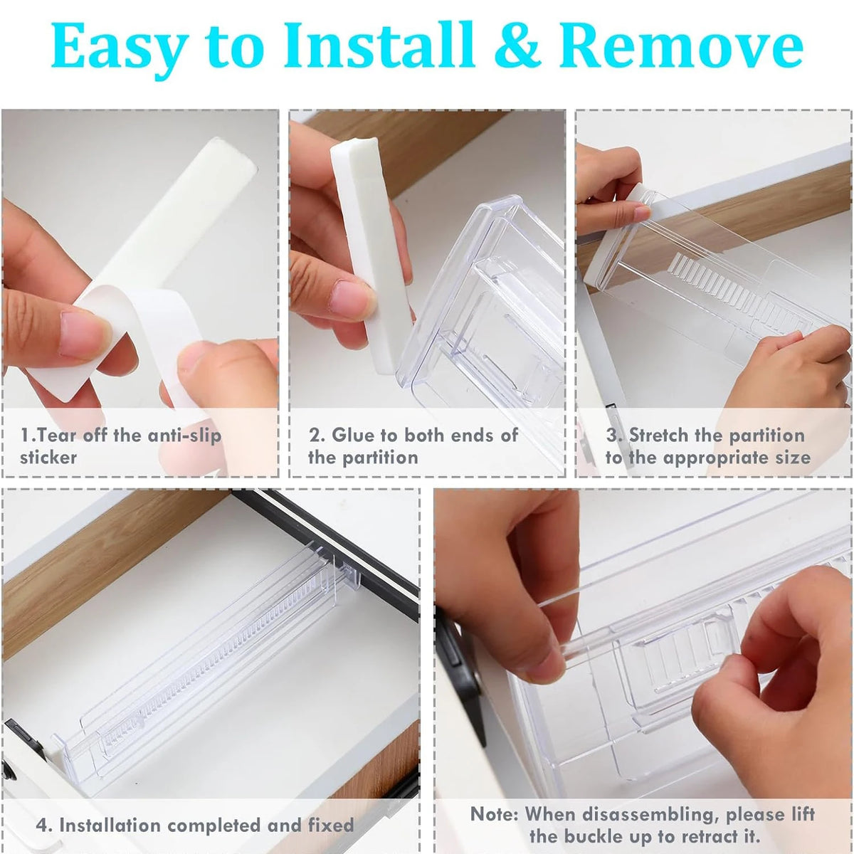 Clear Adjustable Drawer Dividers