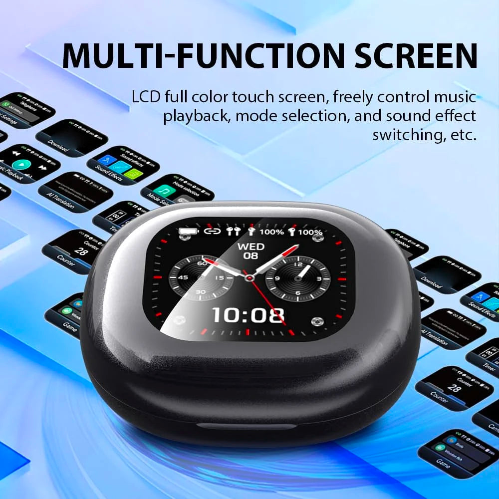 LCD Touch Screen Open Ear Wireless Headphones