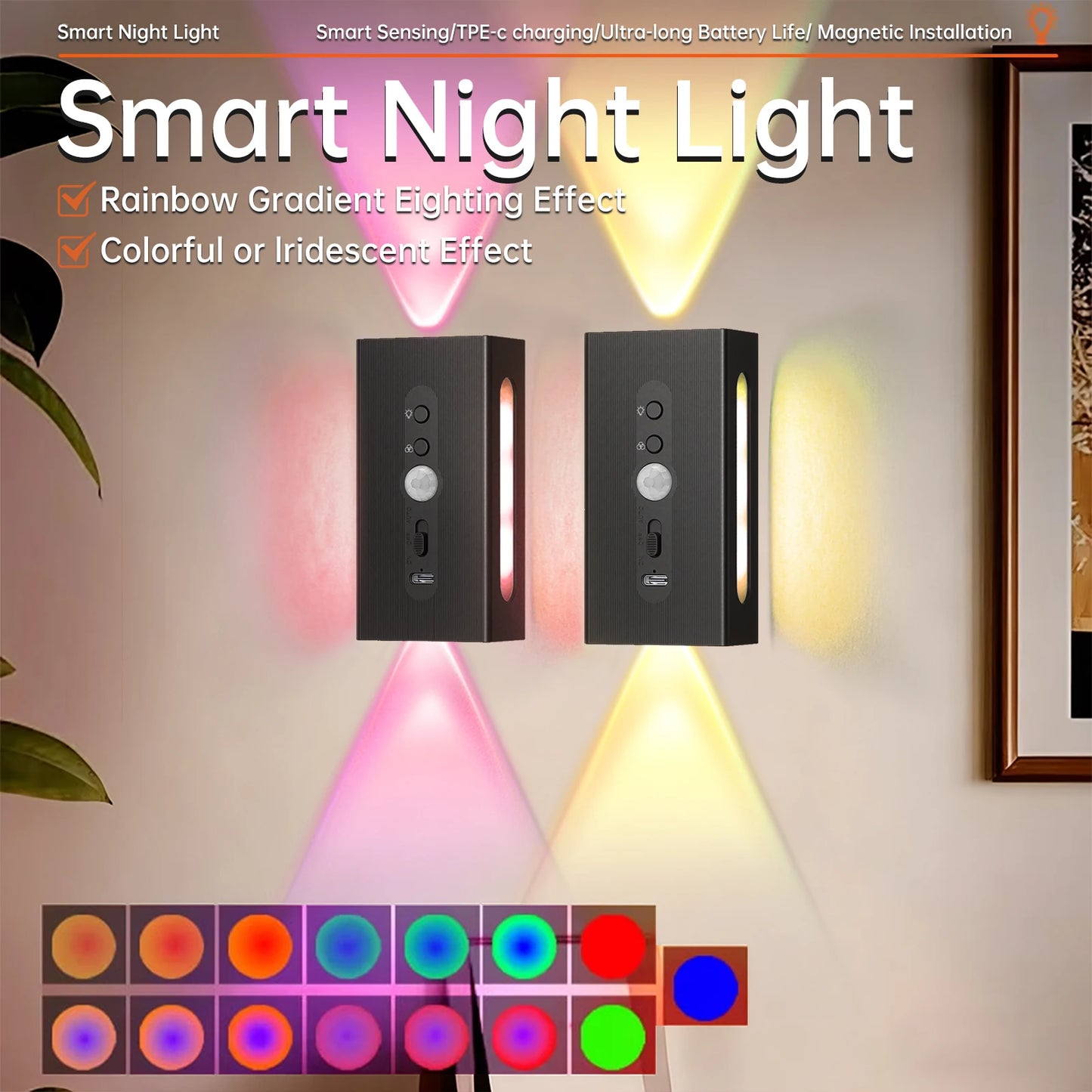 Smart Motion Sensor Magnetic Wall Lamp Light