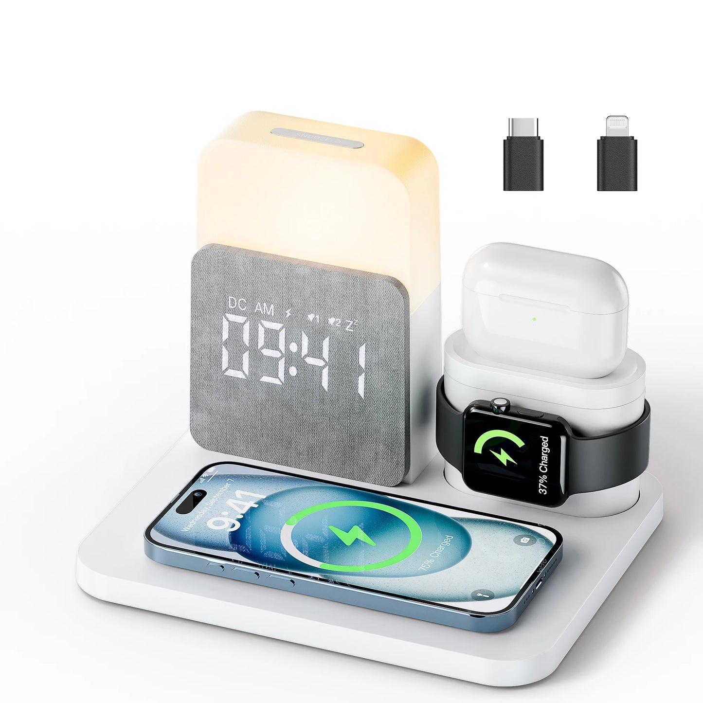 7-in-1 MagSafe Alarm Clock Charger-Wireless Station