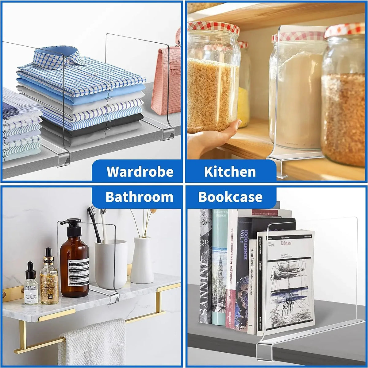 Clear Closet Shelf Dividers