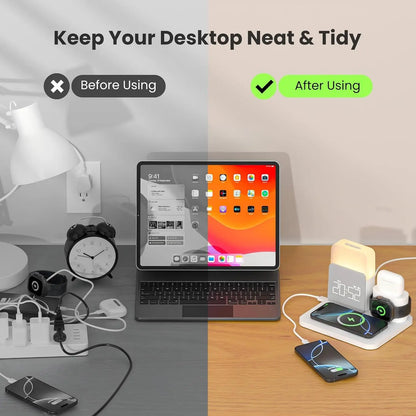 7-in-1 MagSafe Alarm Clock Charger-Wireless Station