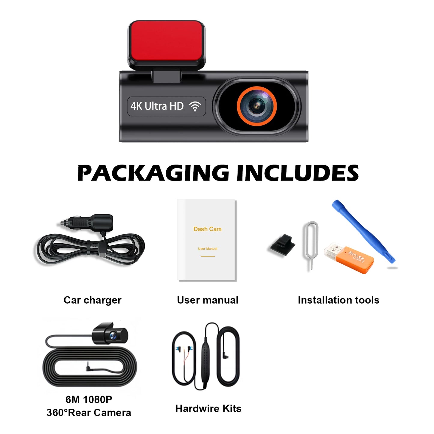 Mini Ultra HD 4K Car Front Dash Cam