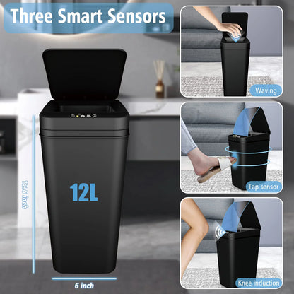 Touchless Automatic Trash Can with Lid