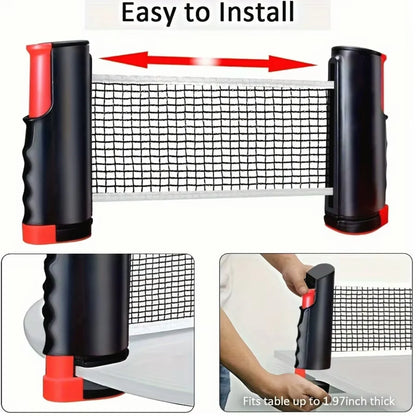 Portable Table Tennis Set with Retractable Net