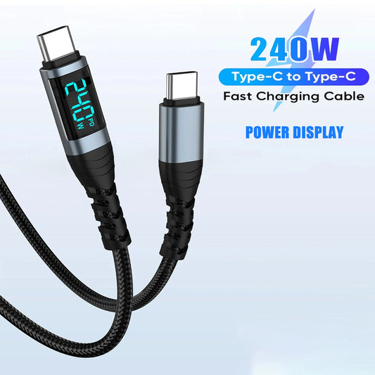 Digital Display 5A Fast Charging Charger USB-C Suitable Cable