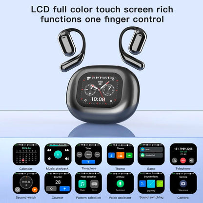 LCD Touch Screen Open Ear Wireless Headphones