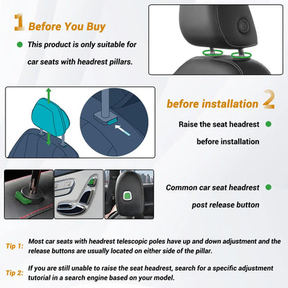 Adjustable Car Headrest Pillow