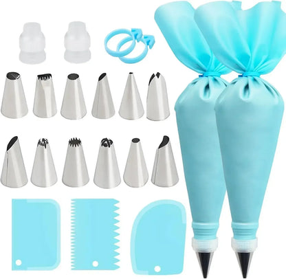 Reusable Piping Bag and Nozzle Set