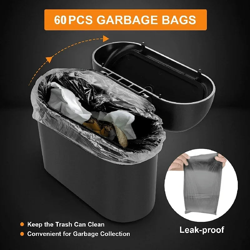 Mini 3Pcs Car Trash Can With Lid Contains