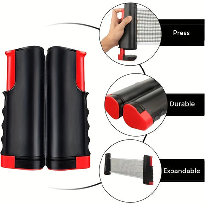 Portable Table Tennis Set with Retractable Net