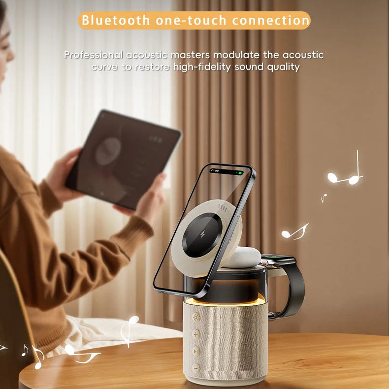 5-in-1 Magnetic Wireless Charging Station with Wireless Speaker