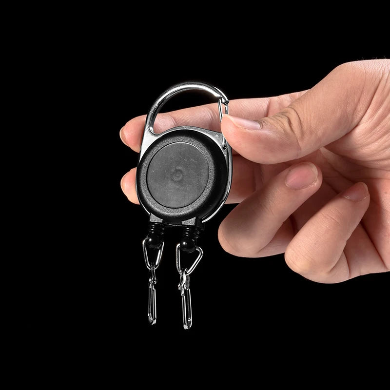Unique Double Headed Multifunctional Roll Retractable Keychain